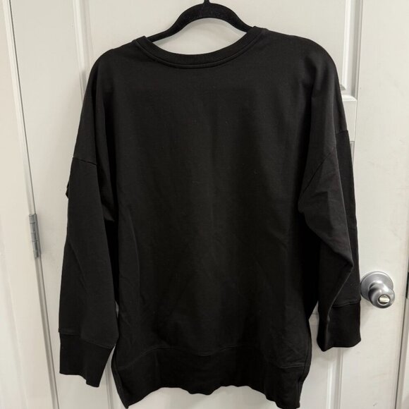 Universal Standard Sweatshirt Medium Fiona Open Side Oversized Pullover Black - Picture 3 of 4